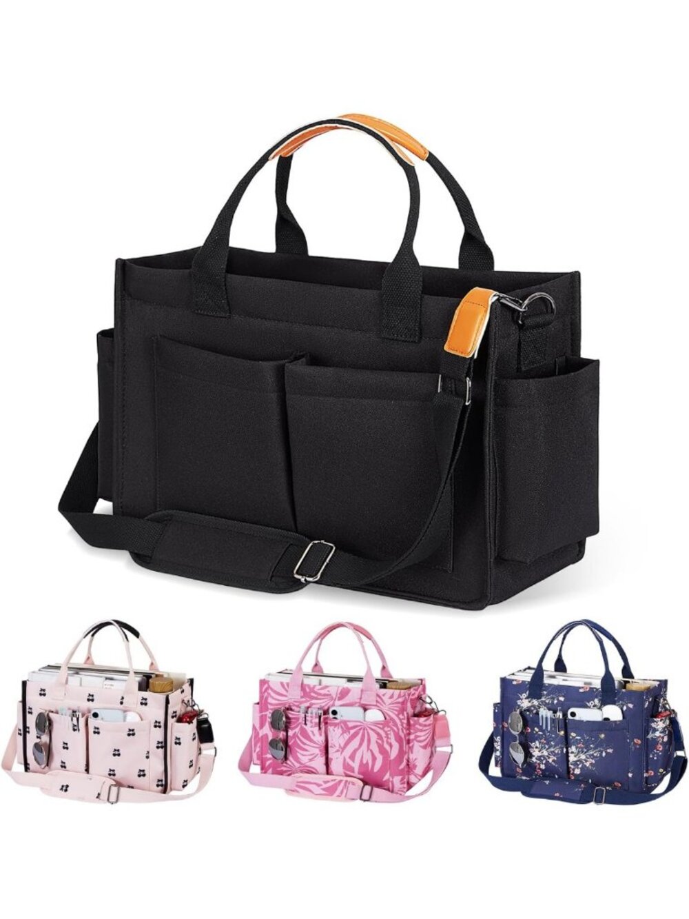 Large Canvas Travel Tote Bag for Women, Zipper Closure, Shoulder Strap, Perfect